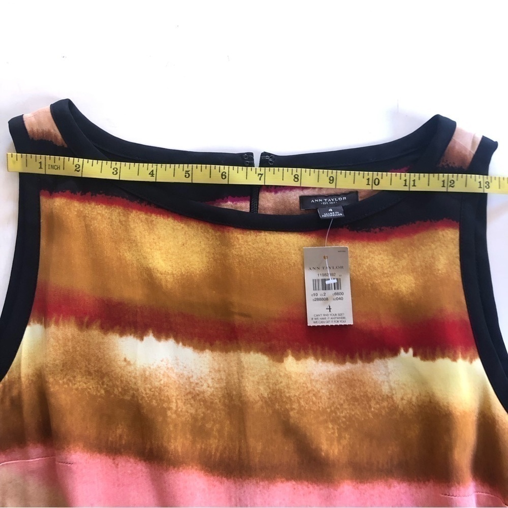 Ann Taylor Women’s Watercolors Stripes Sleeveless Shift Dress Size 4 - Picture 9 of 12